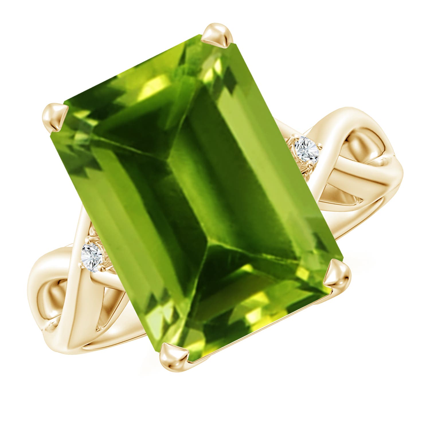 AAAA - Peridot / 7.03 CT / 14 KT Yellow Gold