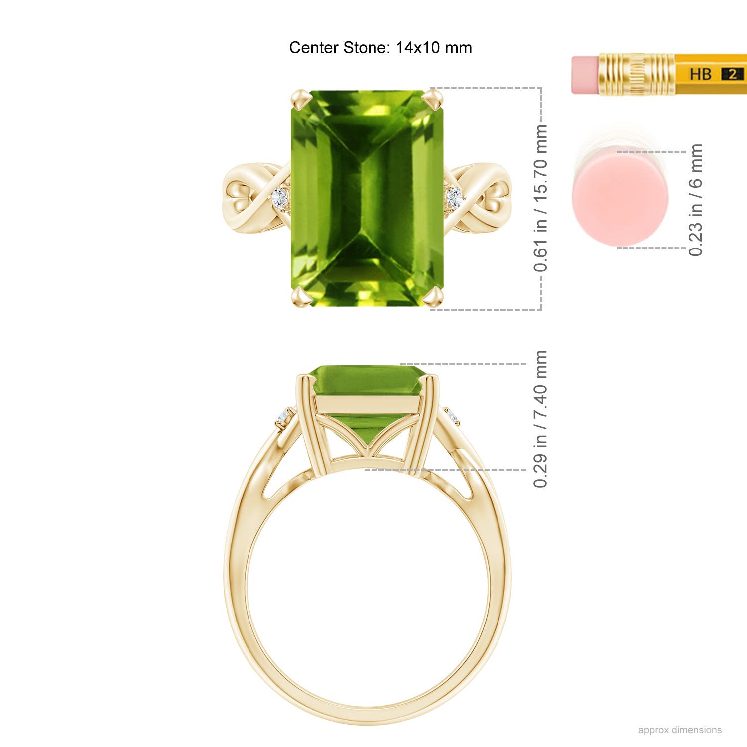 AAAA - Peridot / 7.03 CT / 14 KT Yellow Gold