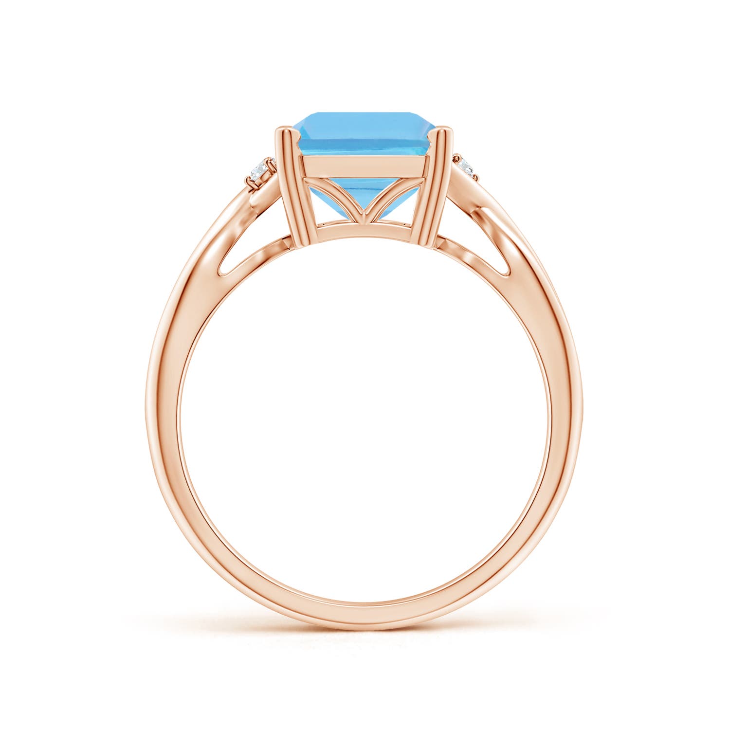 A - Swiss Blue Topaz / 4.03 CT / 14 KT Rose Gold