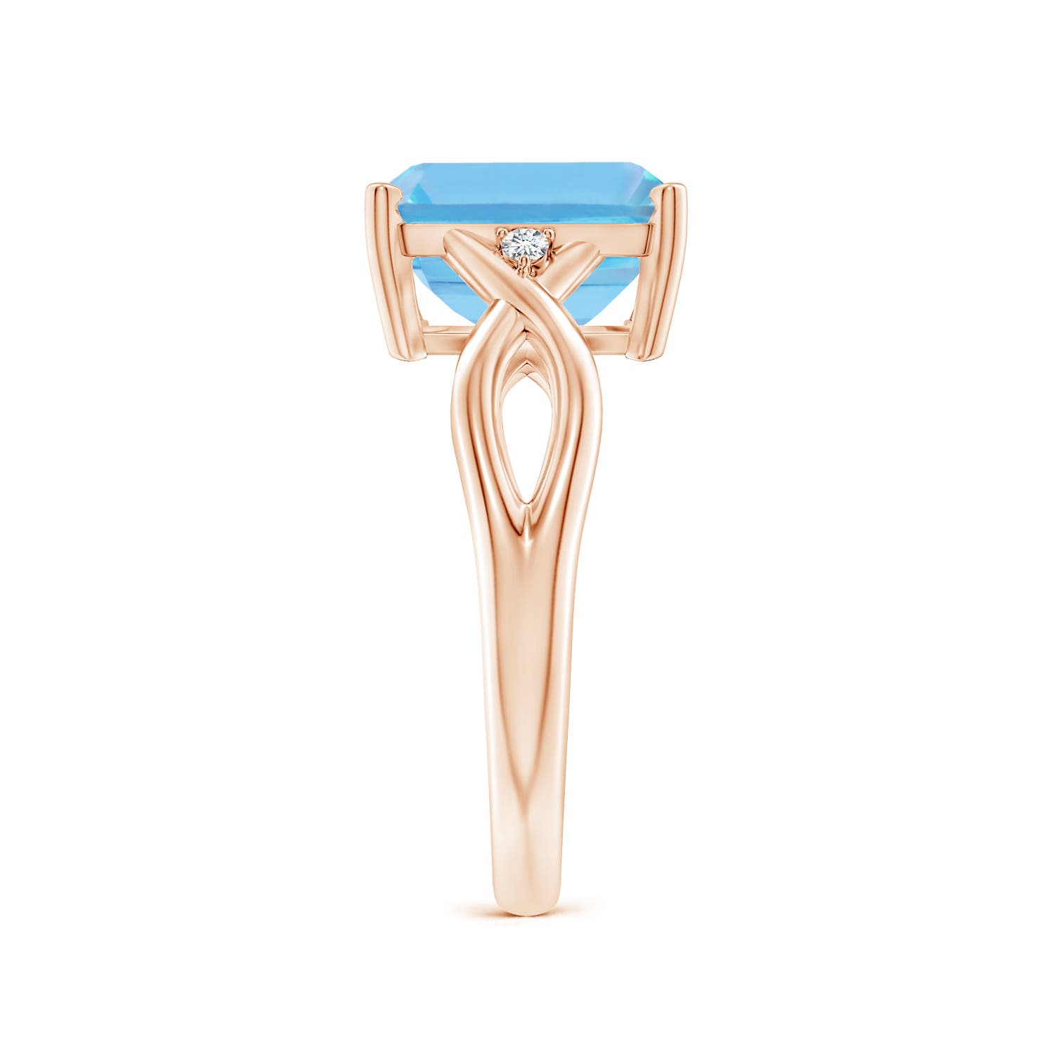 A - Swiss Blue Topaz / 4.03 CT / 14 KT Rose Gold