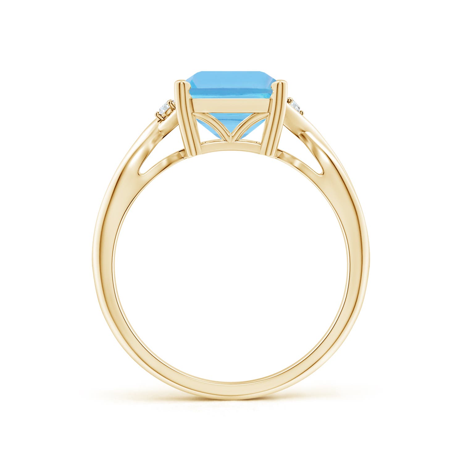 A - Swiss Blue Topaz / 4.03 CT / 14 KT Yellow Gold