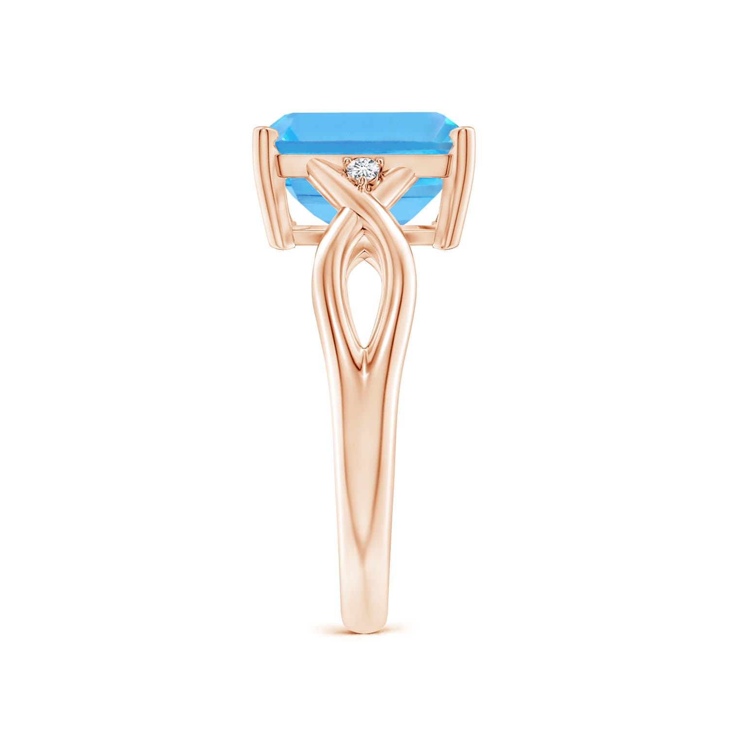 AA - Swiss Blue Topaz / 4.03 CT / 14 KT Rose Gold