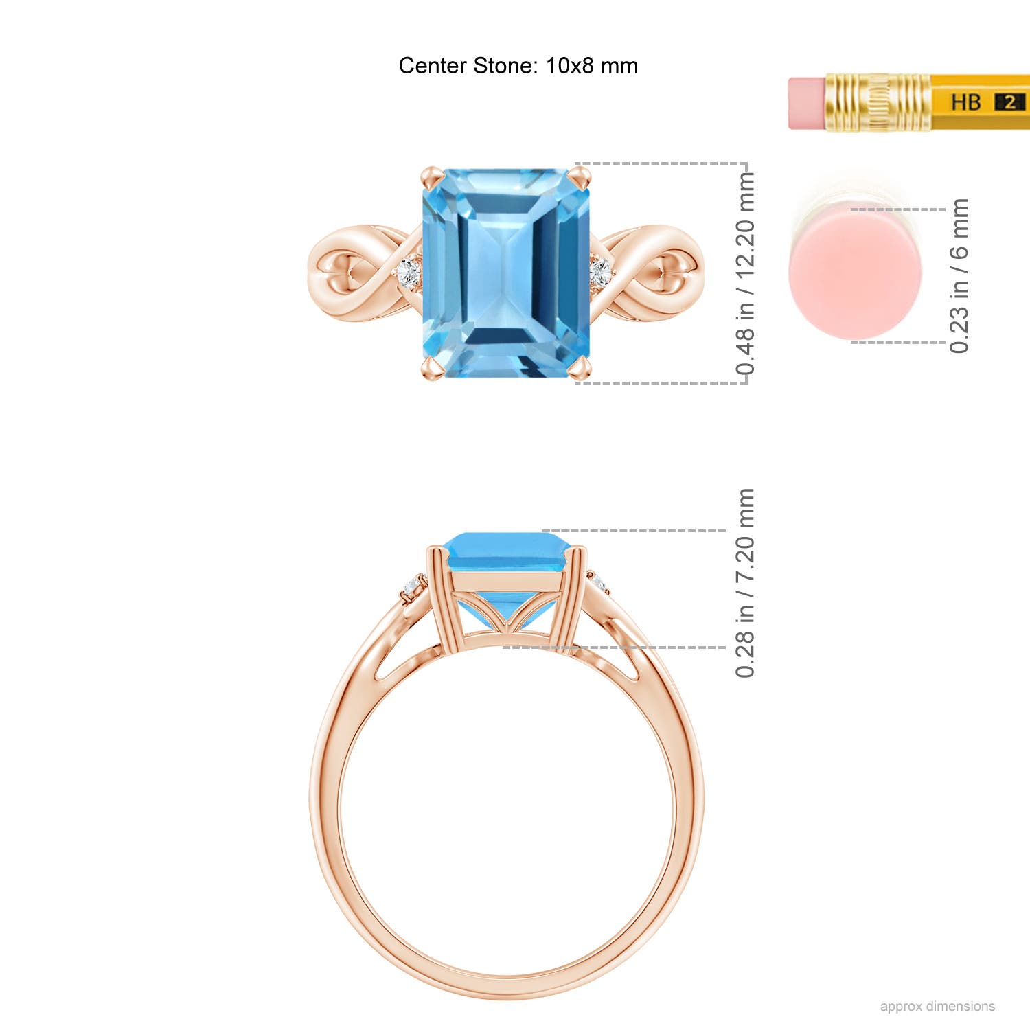 AA - Swiss Blue Topaz / 4.03 CT / 14 KT Rose Gold