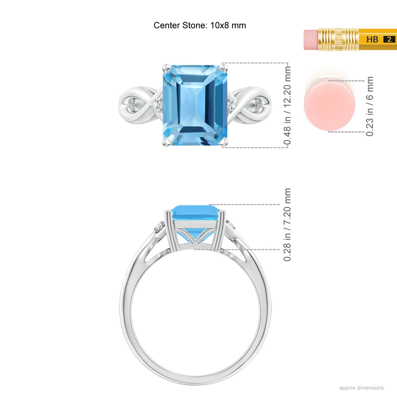 AA - Swiss Blue Topaz / 4.03 CT / 14 KT White Gold