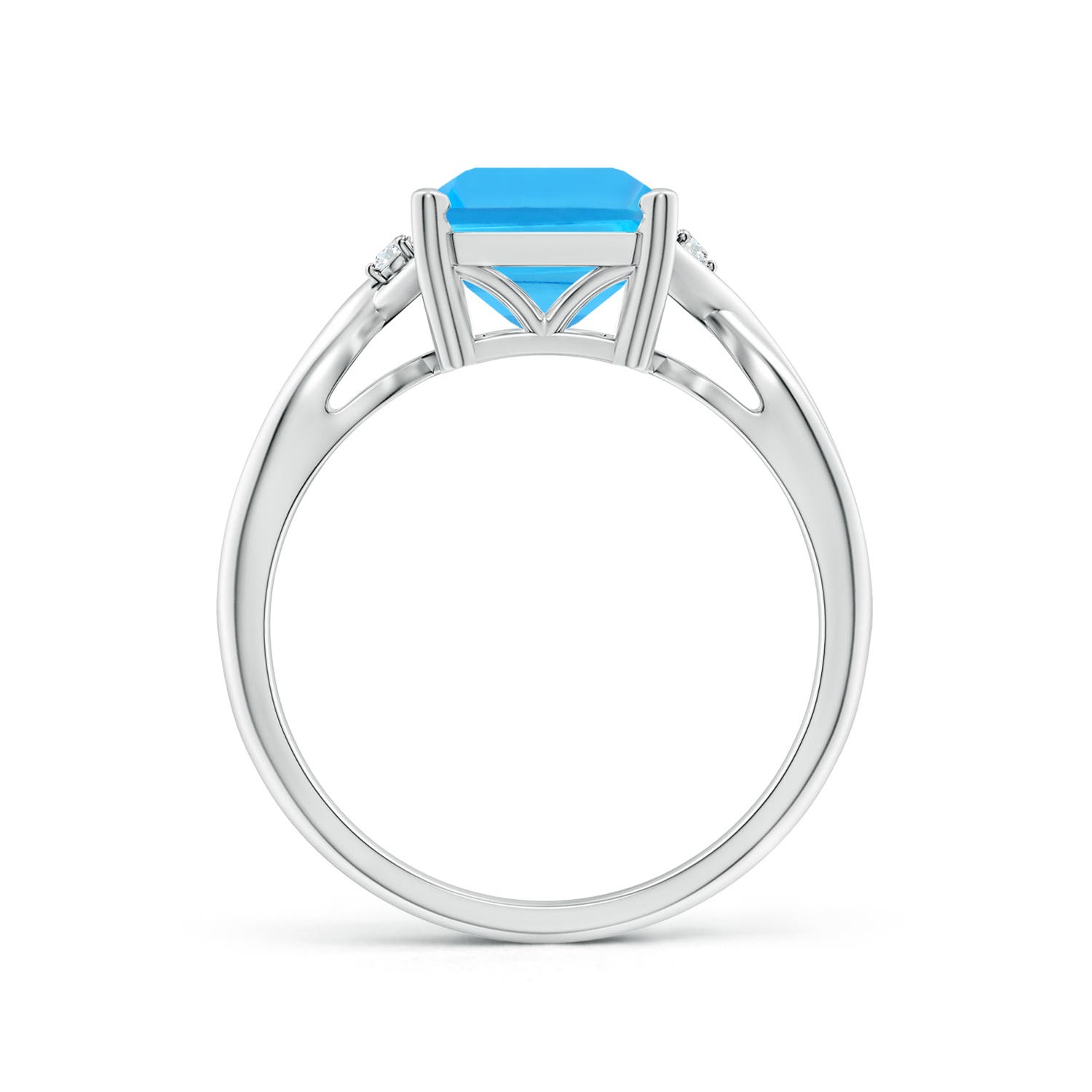 AAA - Swiss Blue Topaz / 4.03 CT / 14 KT White Gold