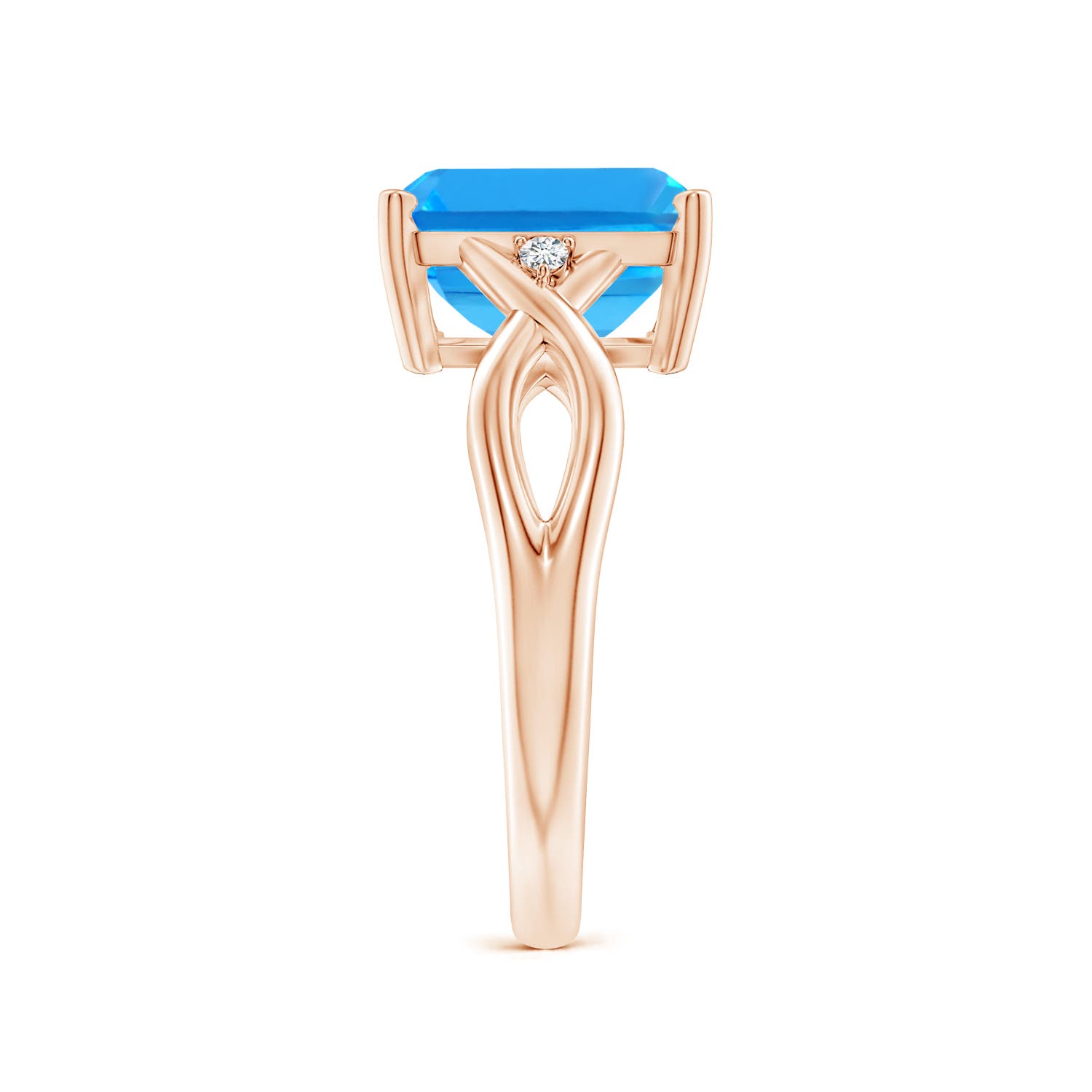 AAAA - Swiss Blue Topaz / 4.03 CT / 14 KT Rose Gold