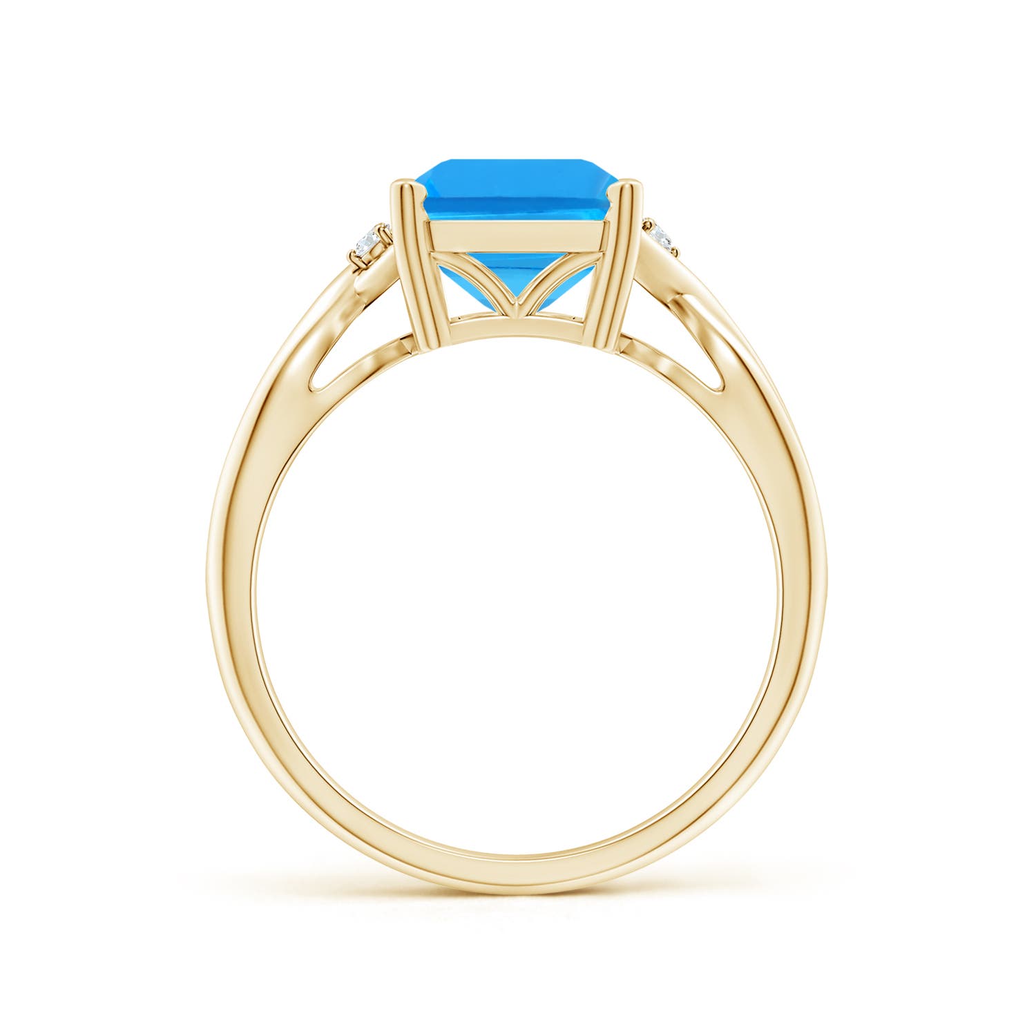 AAAA - Swiss Blue Topaz / 4.03 CT / 14 KT Yellow Gold