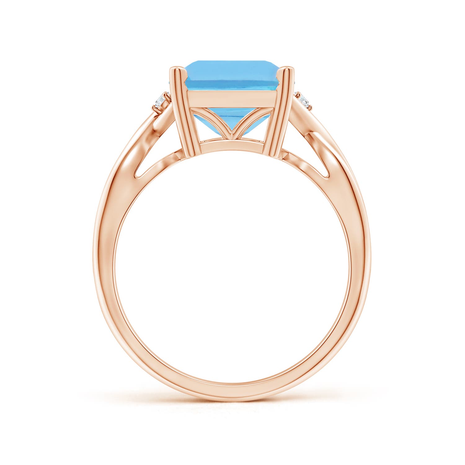 A - Swiss Blue Topaz / 5.63 CT / 14 KT Rose Gold