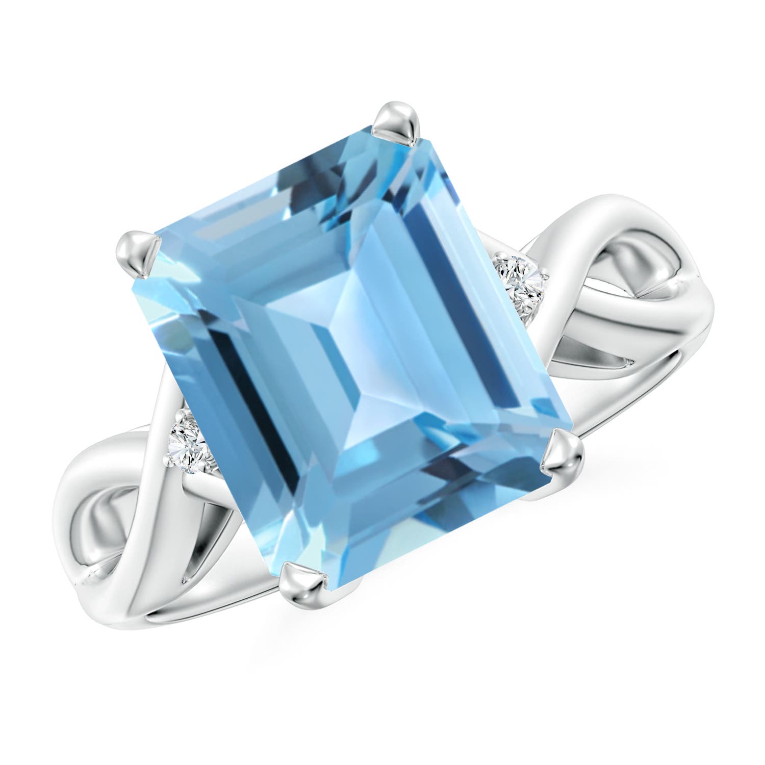 A - Swiss Blue Topaz / 5.63 CT / 14 KT White Gold