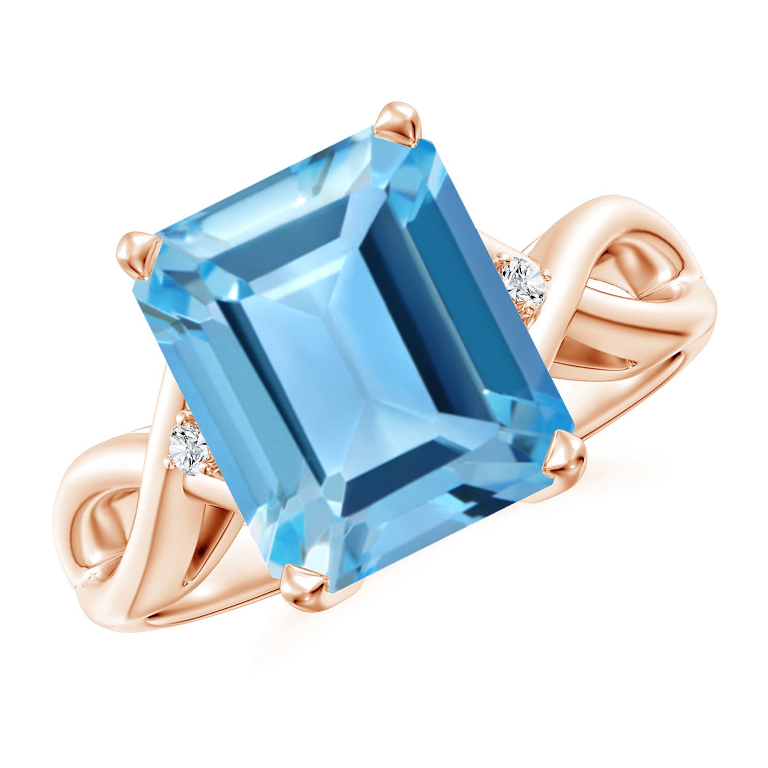 AA - Swiss Blue Topaz / 5.63 CT / 14 KT Rose Gold