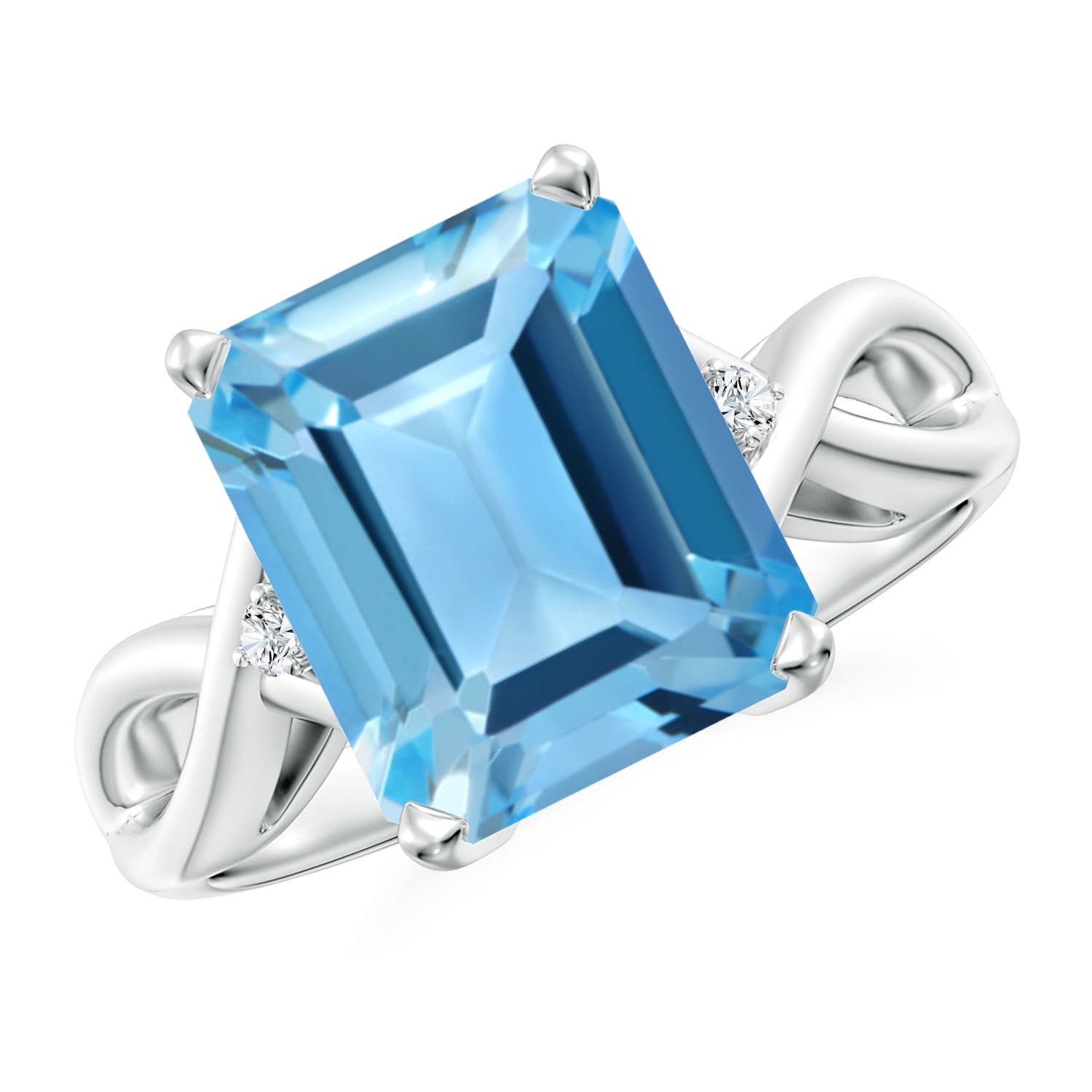 AA - Swiss Blue Topaz / 5.63 CT / 14 KT White Gold