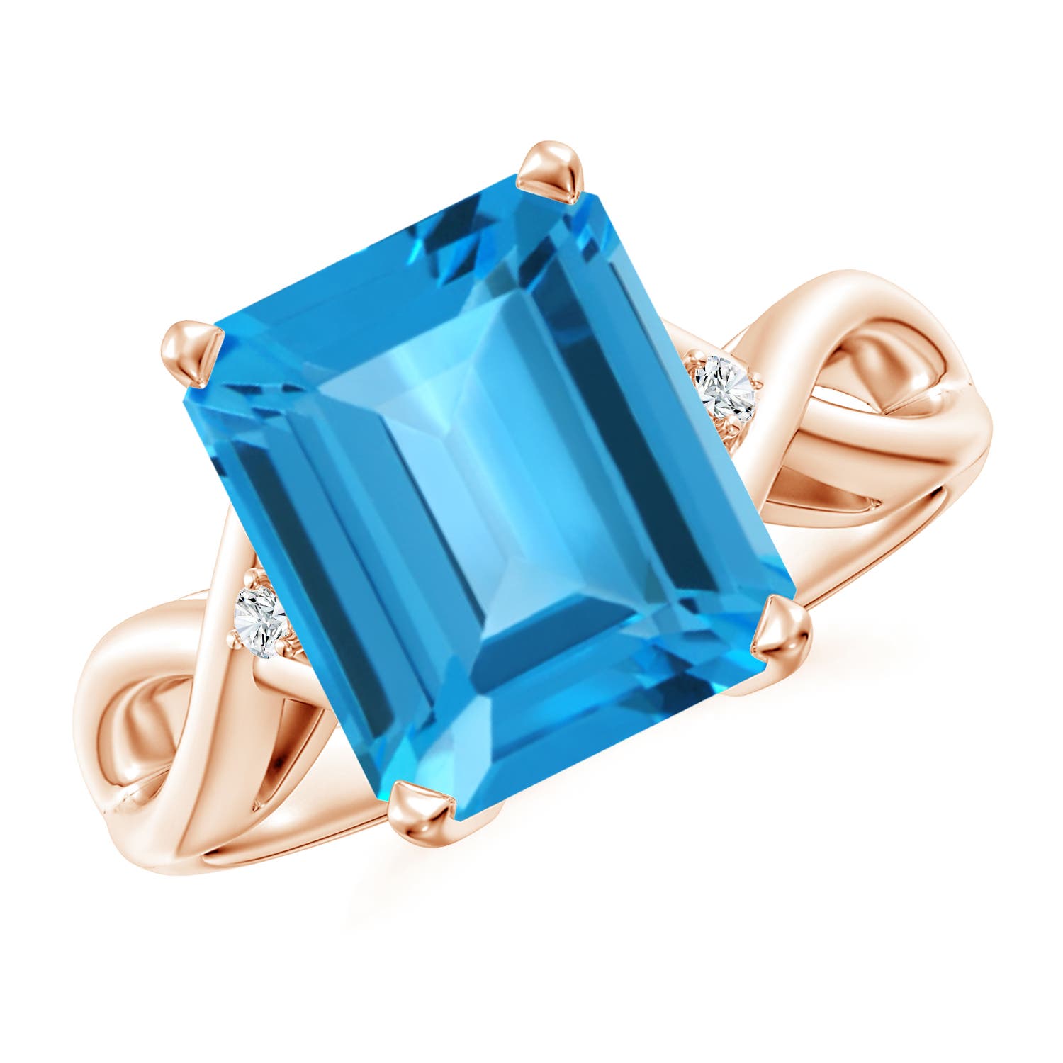 AAA - Swiss Blue Topaz / 5.63 CT / 14 KT Rose Gold