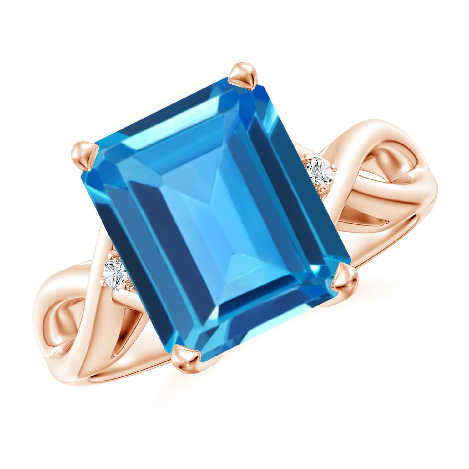 AAAA - Swiss Blue Topaz / 5.63 CT / 14 KT Rose Gold