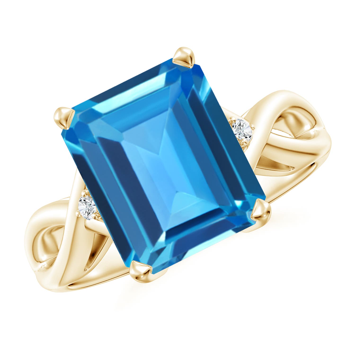 AAAA - Swiss Blue Topaz / 5.63 CT / 14 KT Yellow Gold