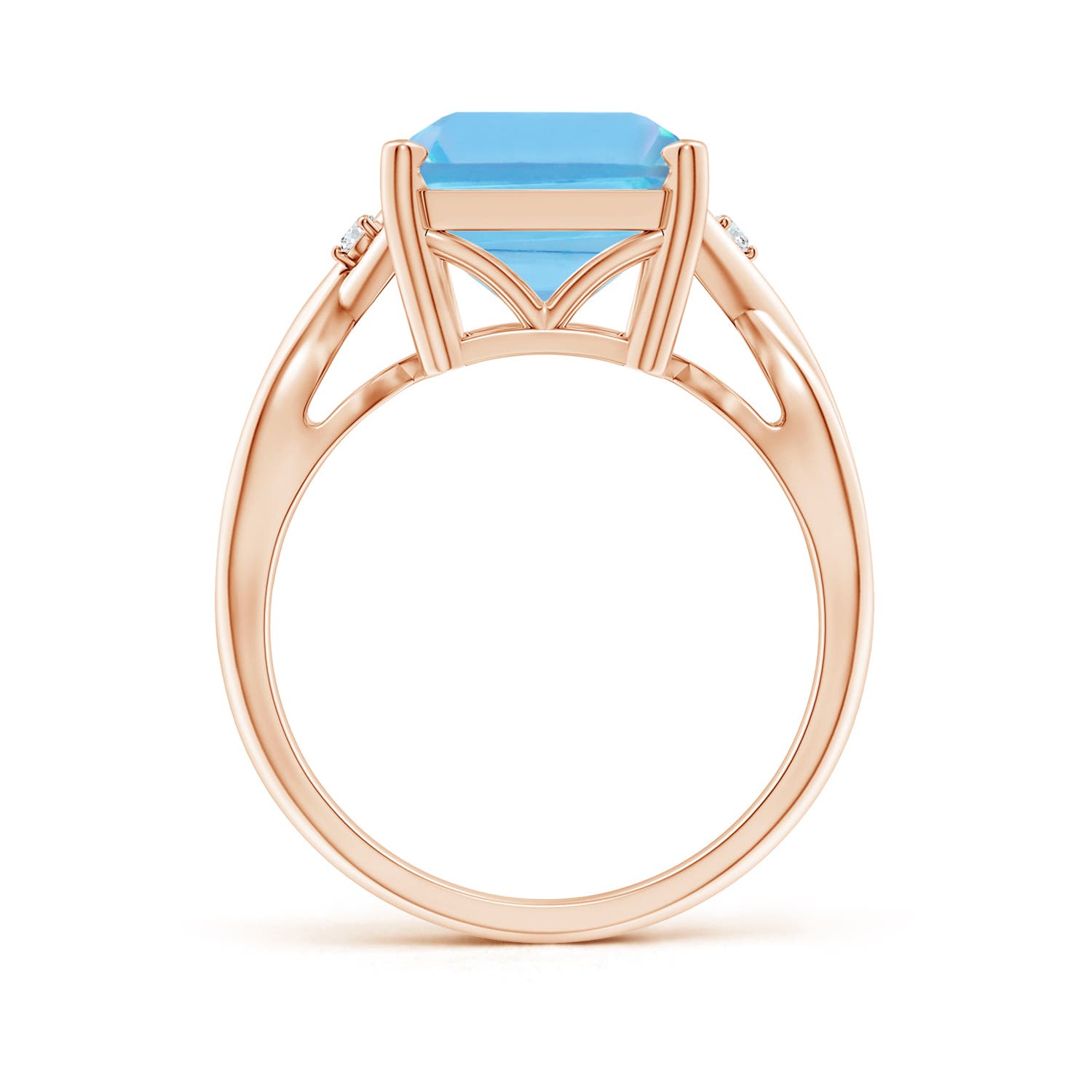 A - Swiss Blue Topaz / 10.03 CT / 14 KT Rose Gold