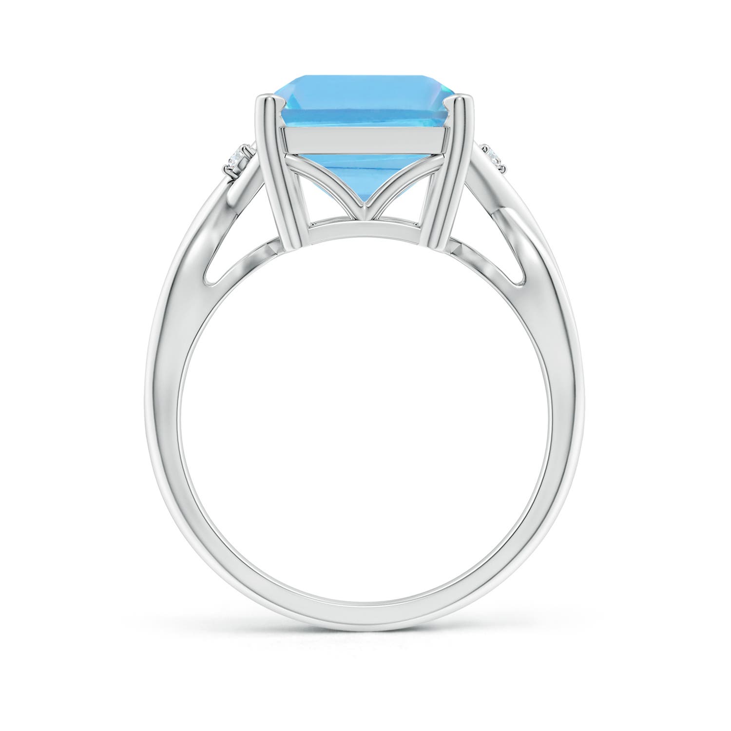 A - Swiss Blue Topaz / 10.03 CT / 14 KT White Gold