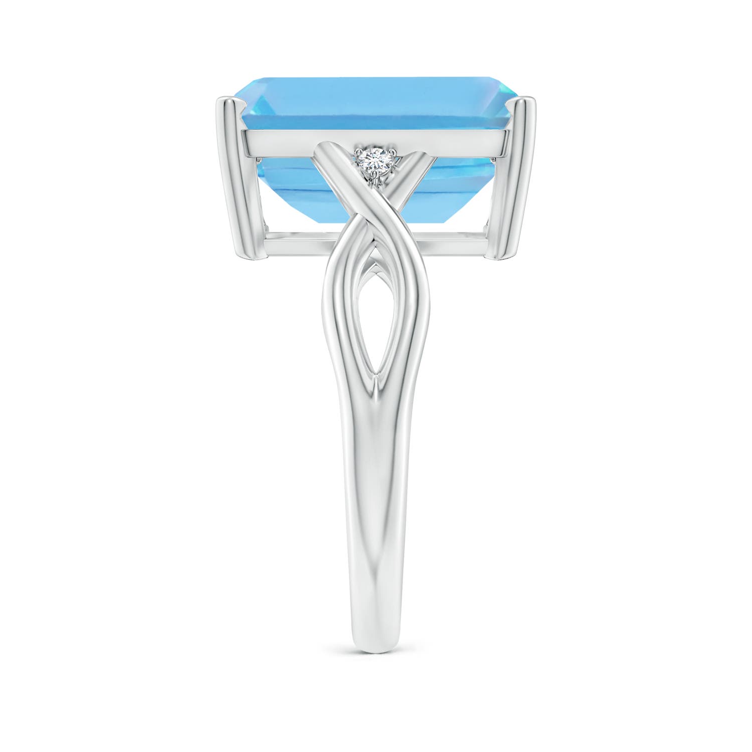 A - Swiss Blue Topaz / 10.03 CT / 14 KT White Gold