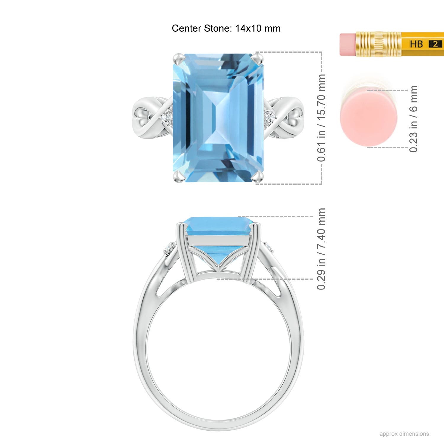 A - Swiss Blue Topaz / 10.03 CT / 14 KT White Gold