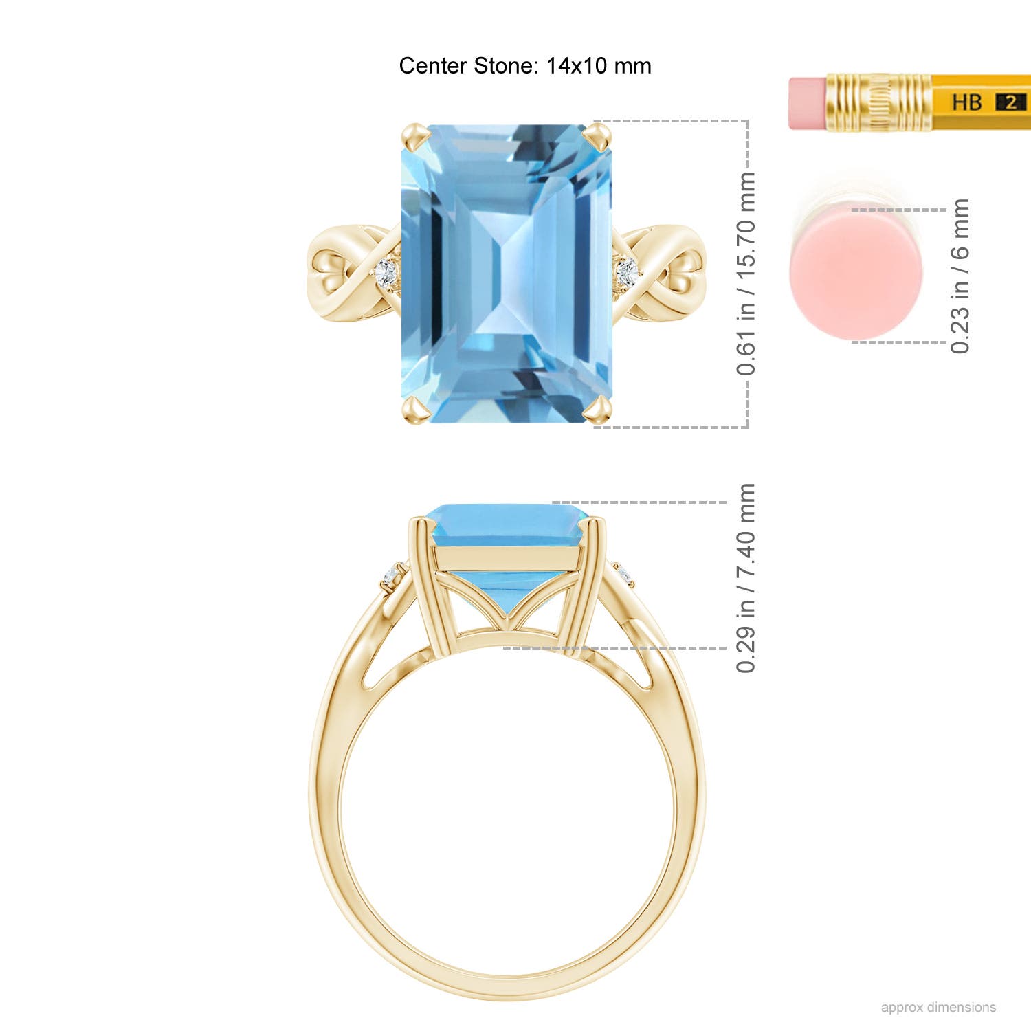 A - Swiss Blue Topaz / 10.03 CT / 14 KT Yellow Gold