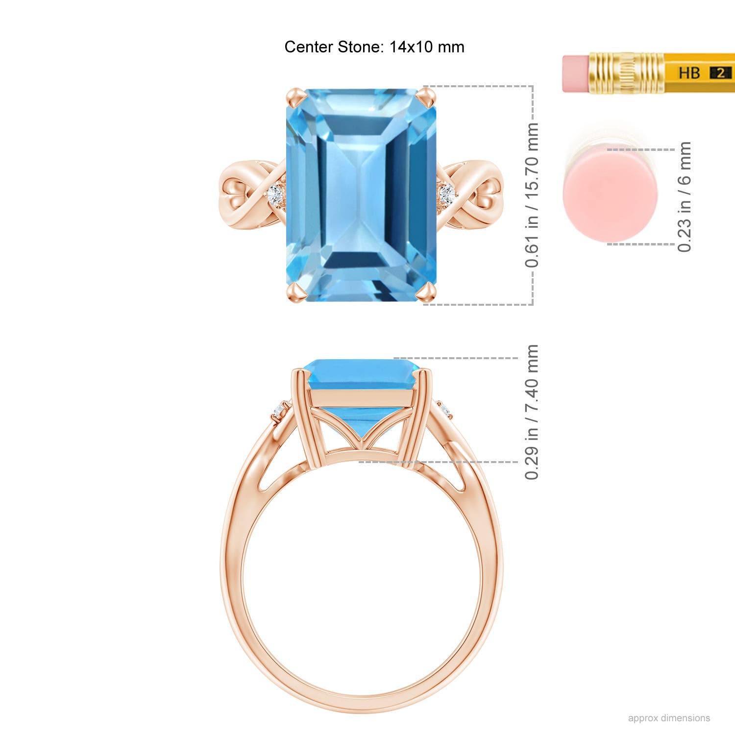 AA - Swiss Blue Topaz / 10.03 CT / 14 KT Rose Gold