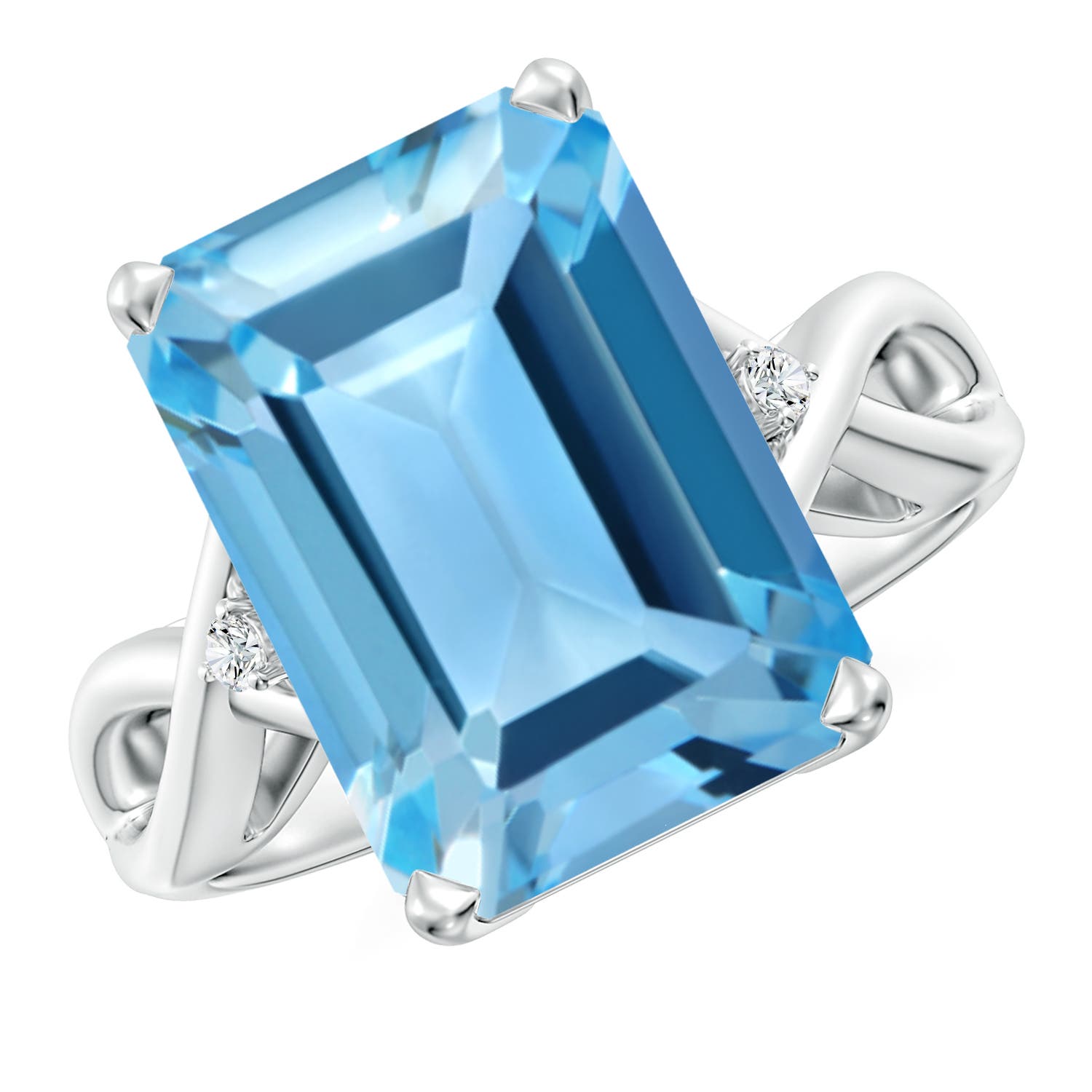 AA - Swiss Blue Topaz / 10.03 CT / 14 KT White Gold