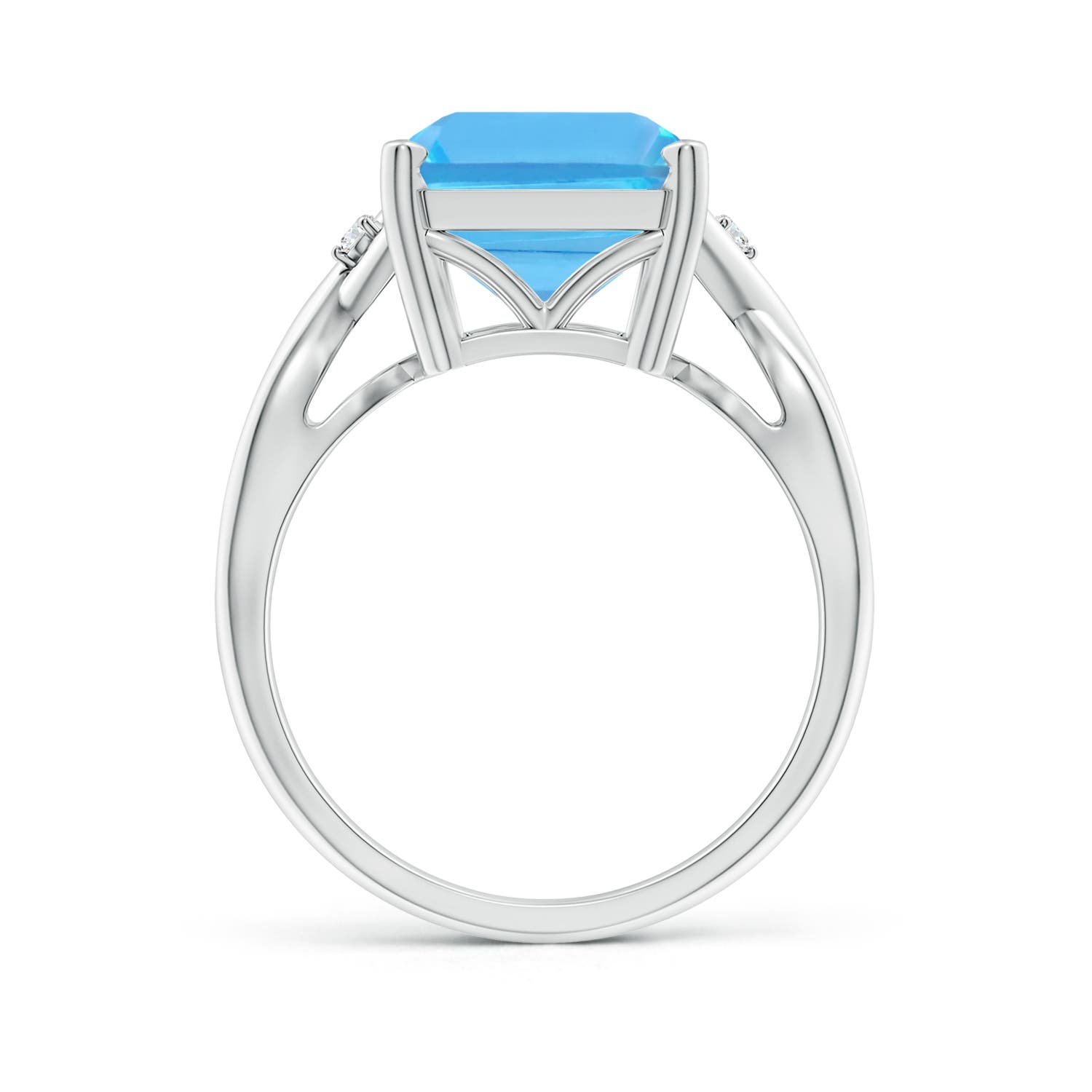 AA - Swiss Blue Topaz / 10.03 CT / 14 KT White Gold