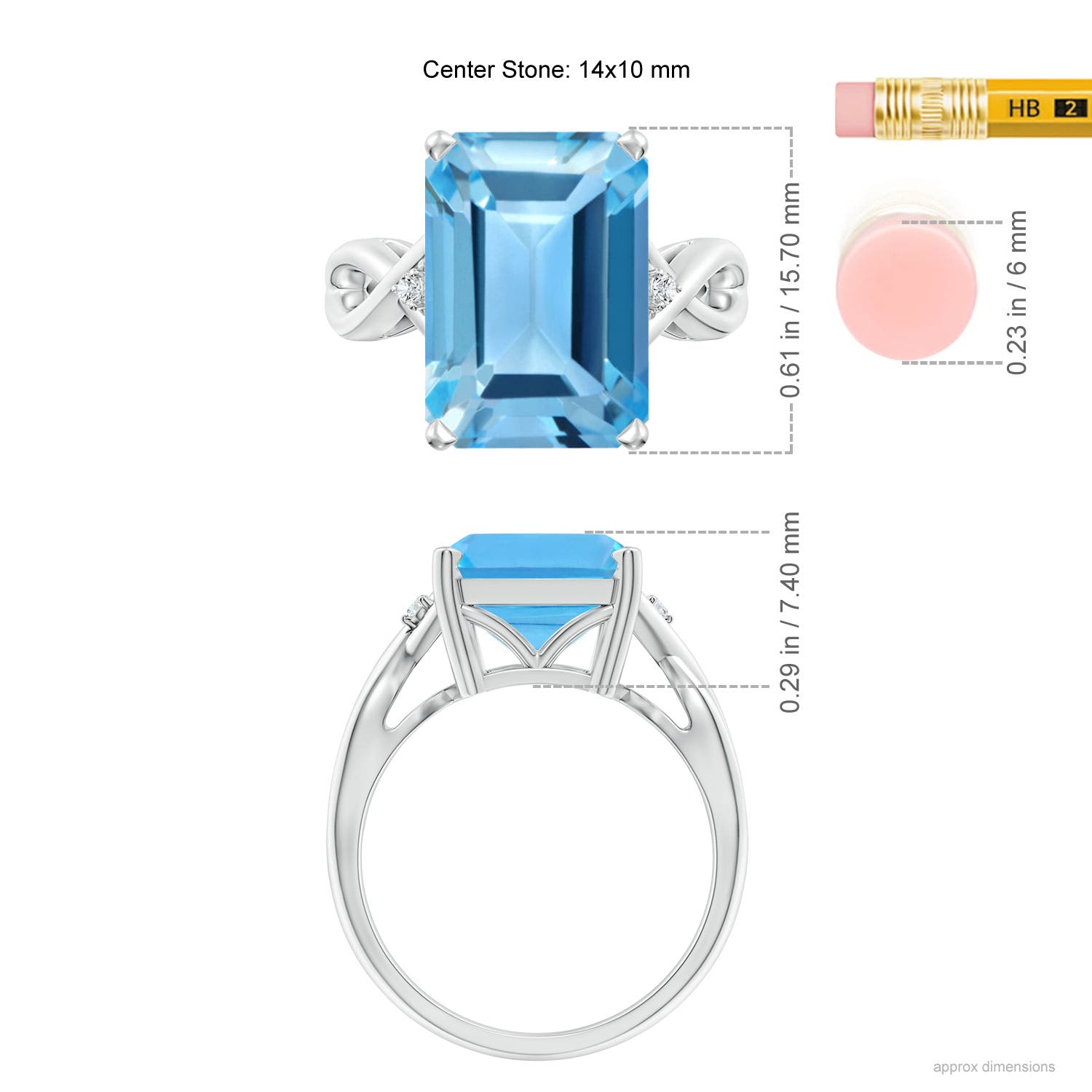 AA - Swiss Blue Topaz / 10.03 CT / 14 KT White Gold