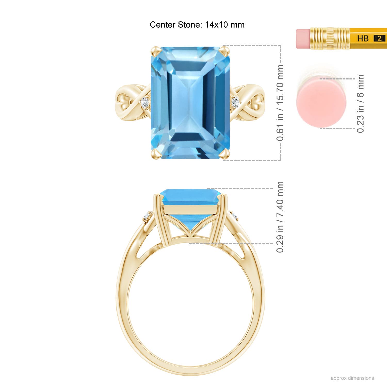 AA - Swiss Blue Topaz / 10.03 CT / 14 KT Yellow Gold