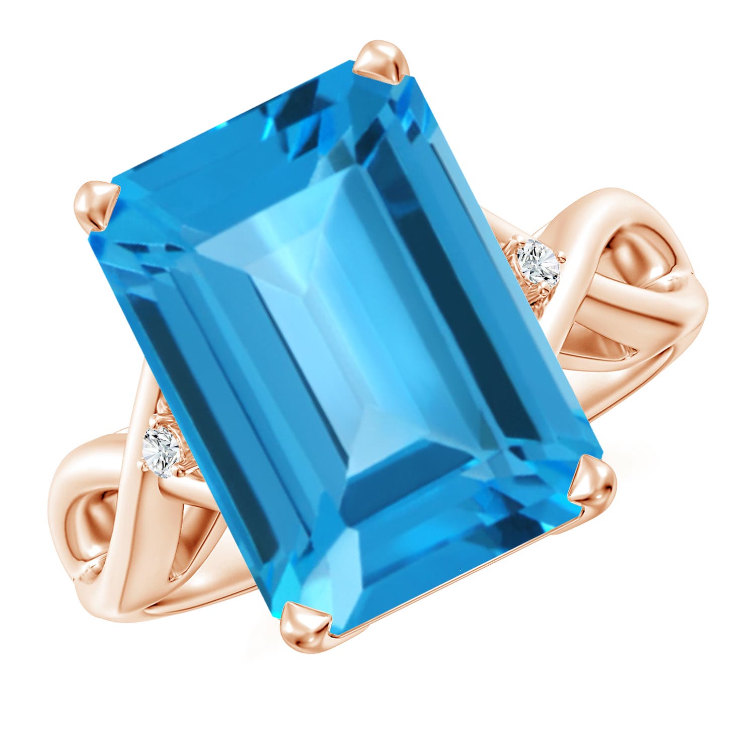 AAA - Swiss Blue Topaz / 10.03 CT / 14 KT Rose Gold