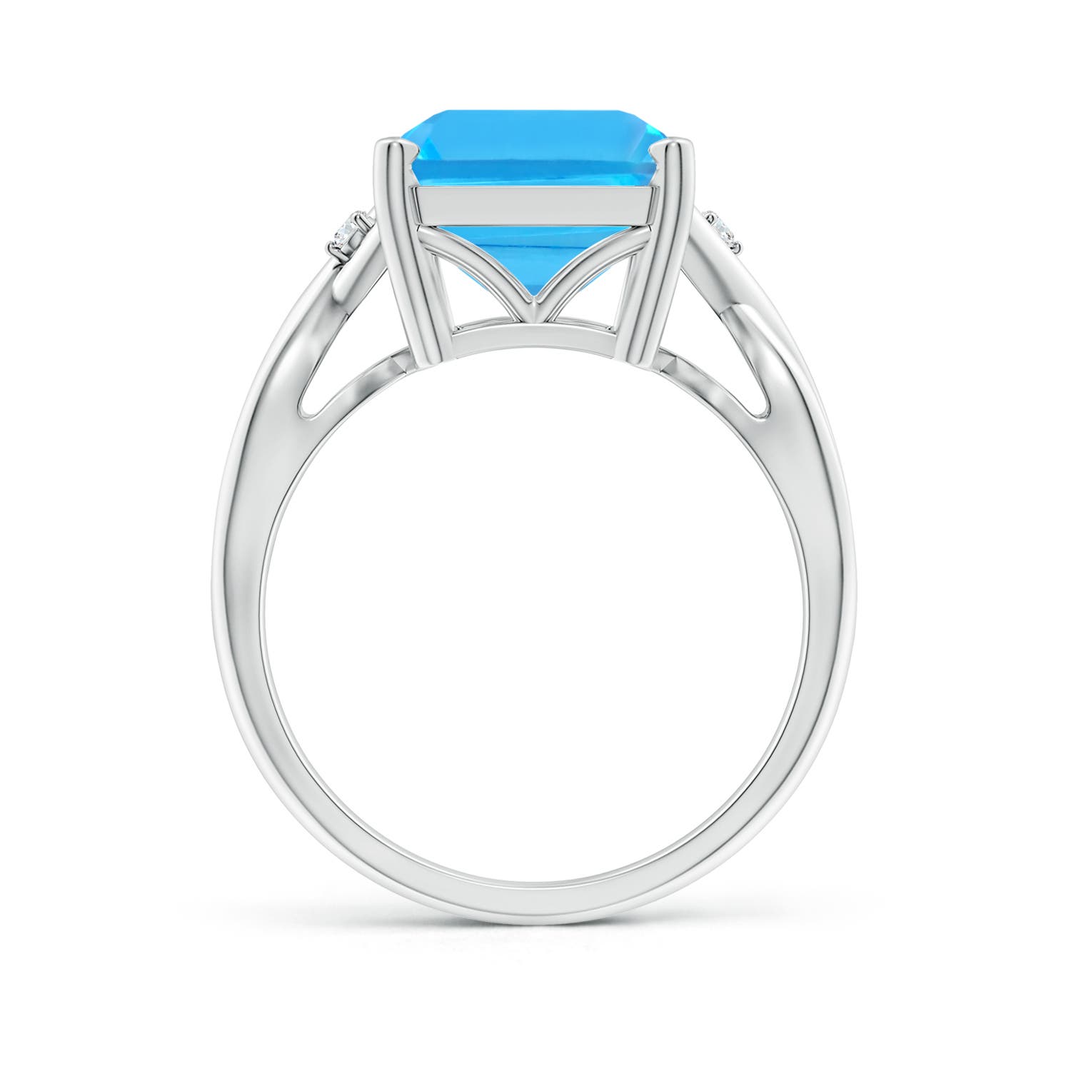 AAA - Swiss Blue Topaz / 10.03 CT / 14 KT White Gold