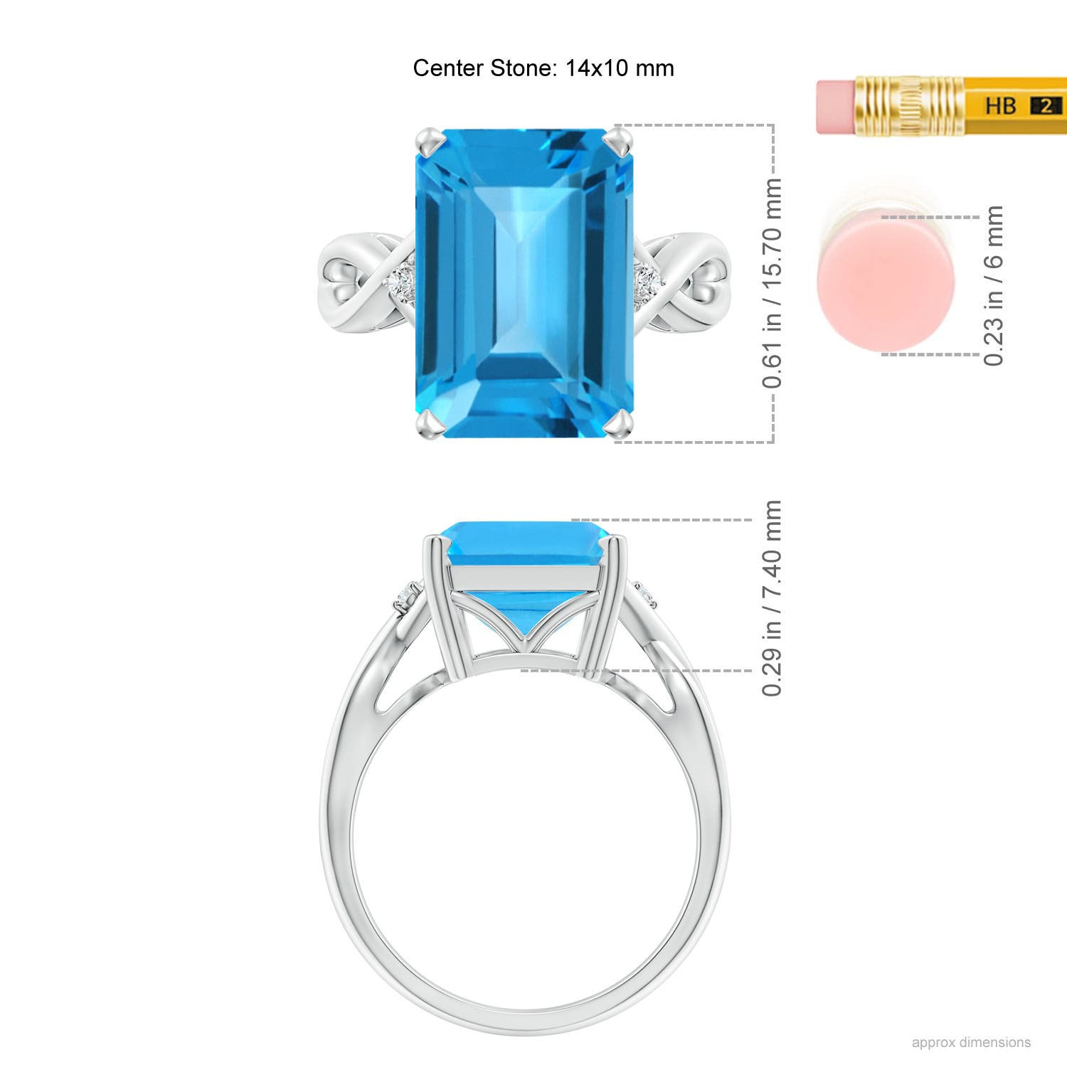 AAA - Swiss Blue Topaz / 10.03 CT / 14 KT White Gold