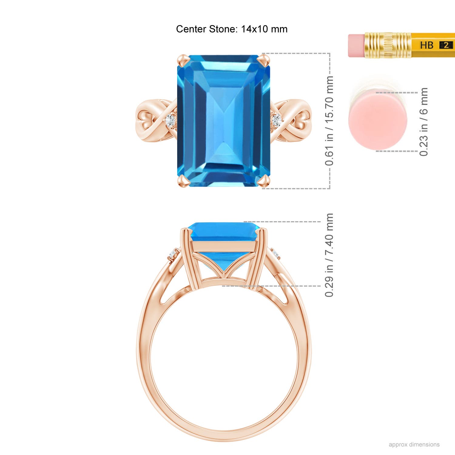 AAAA - Swiss Blue Topaz / 10.03 CT / 14 KT Rose Gold