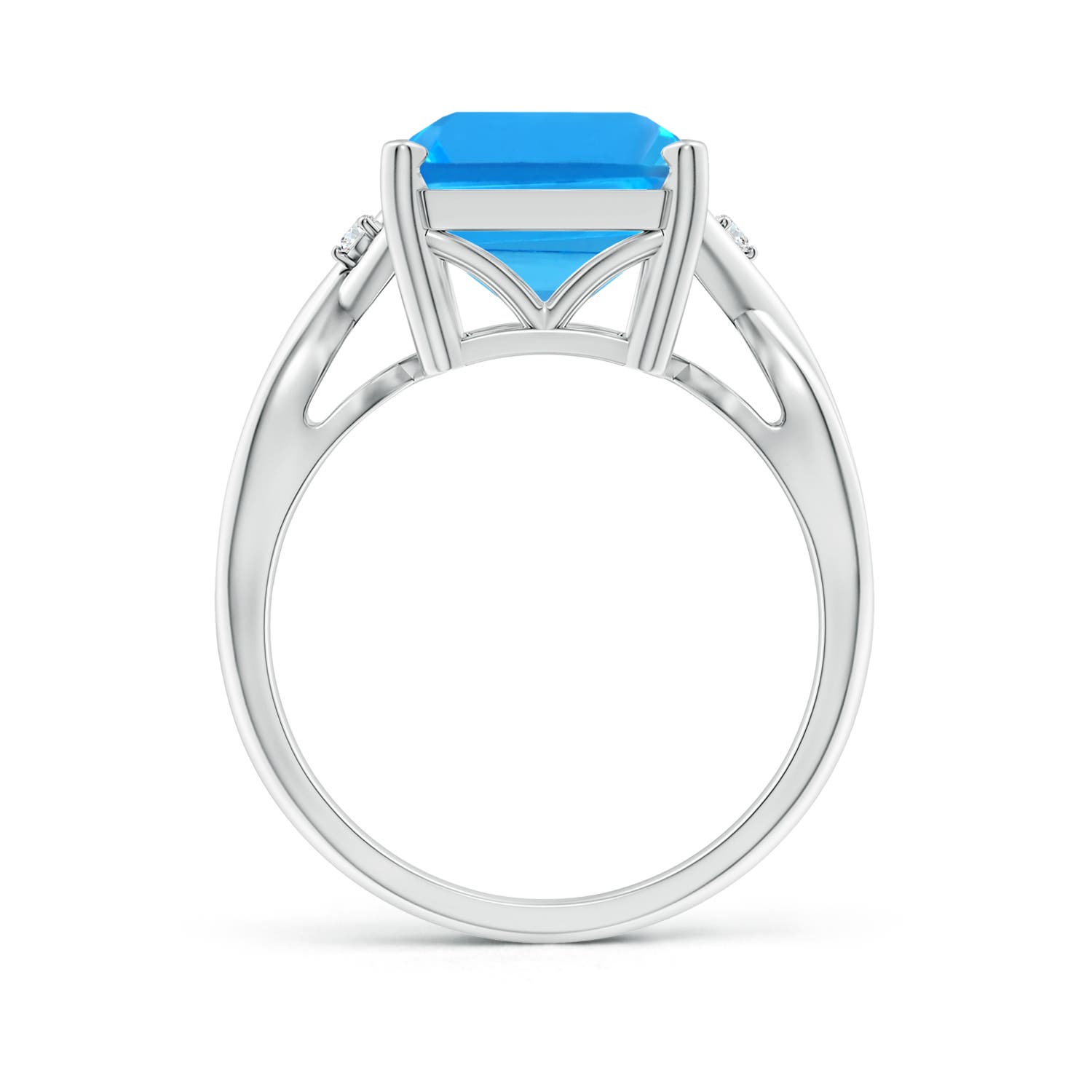 AAAA - Swiss Blue Topaz / 10.03 CT / 14 KT White Gold