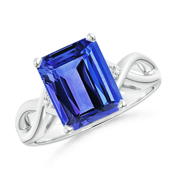 AAA - Tanzanite / 3.18 CT / 14 KT White Gold