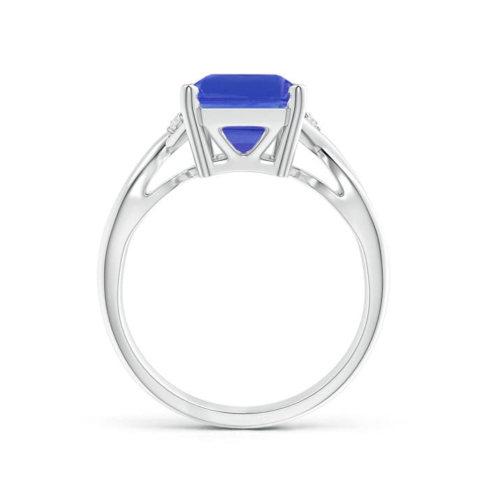 AAA - Tanzanite / 3.18 CT / 14 KT White Gold