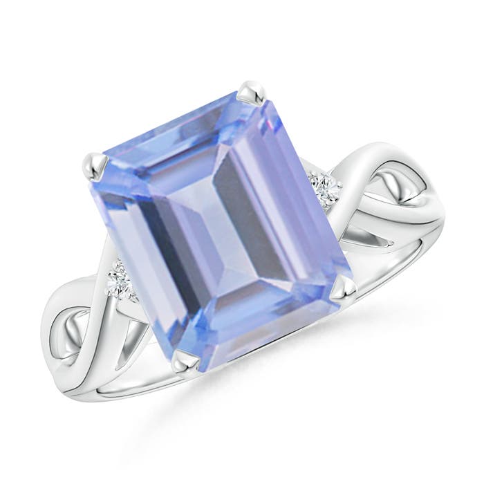 A - Tanzanite / 5.43 CT / 14 KT White Gold