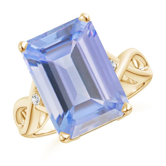 A - Tanzanite / 7.03 CT / 14 KT Yellow Gold