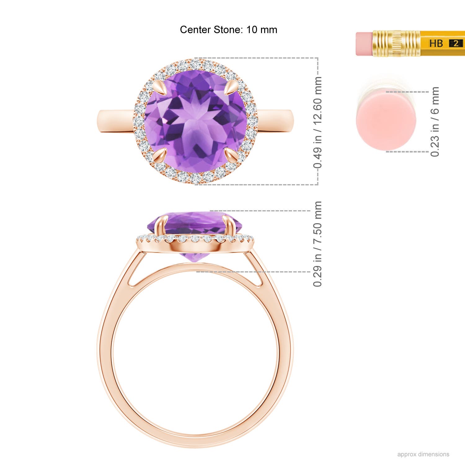 A - Amethyst / 3.37 CT / 14 KT Rose Gold