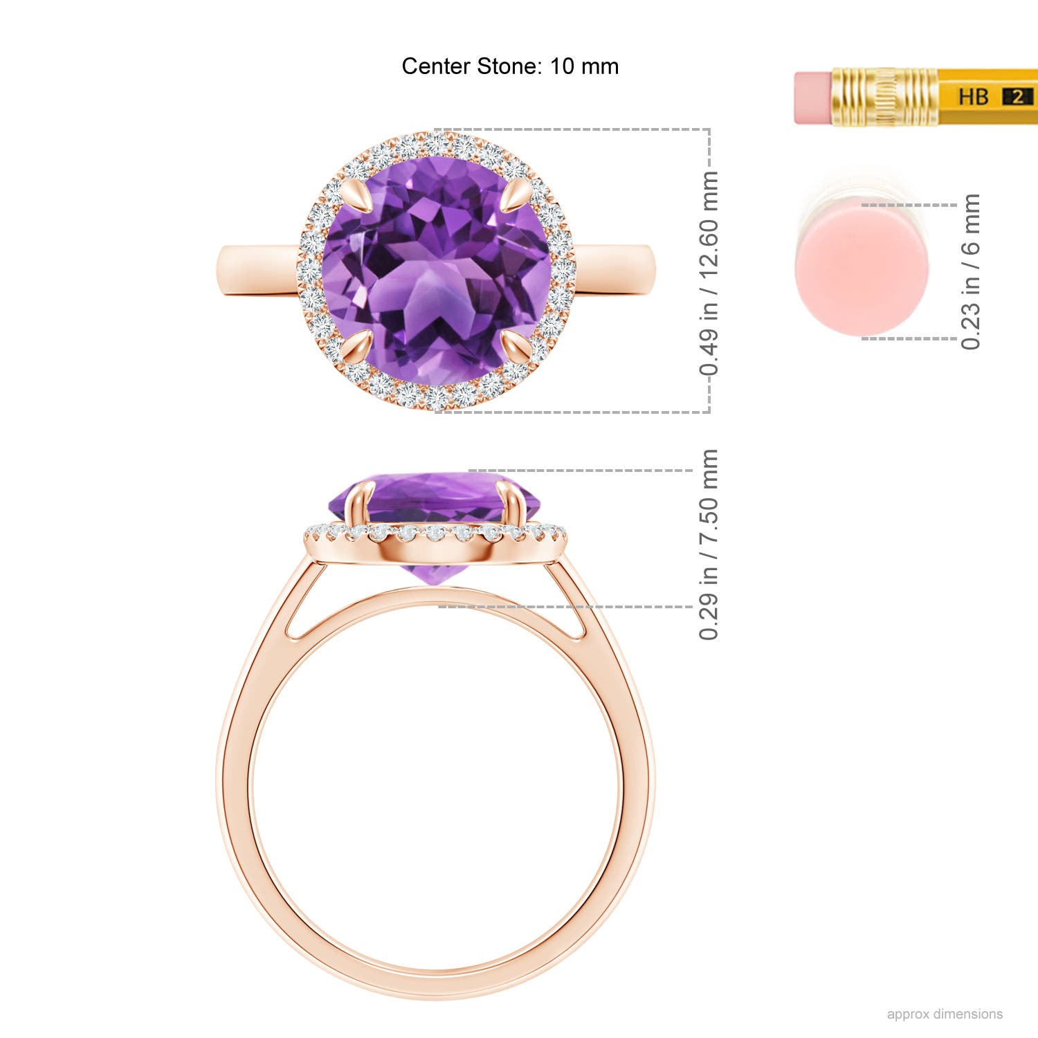 AA - Amethyst / 3.37 CT / 14 KT Rose Gold