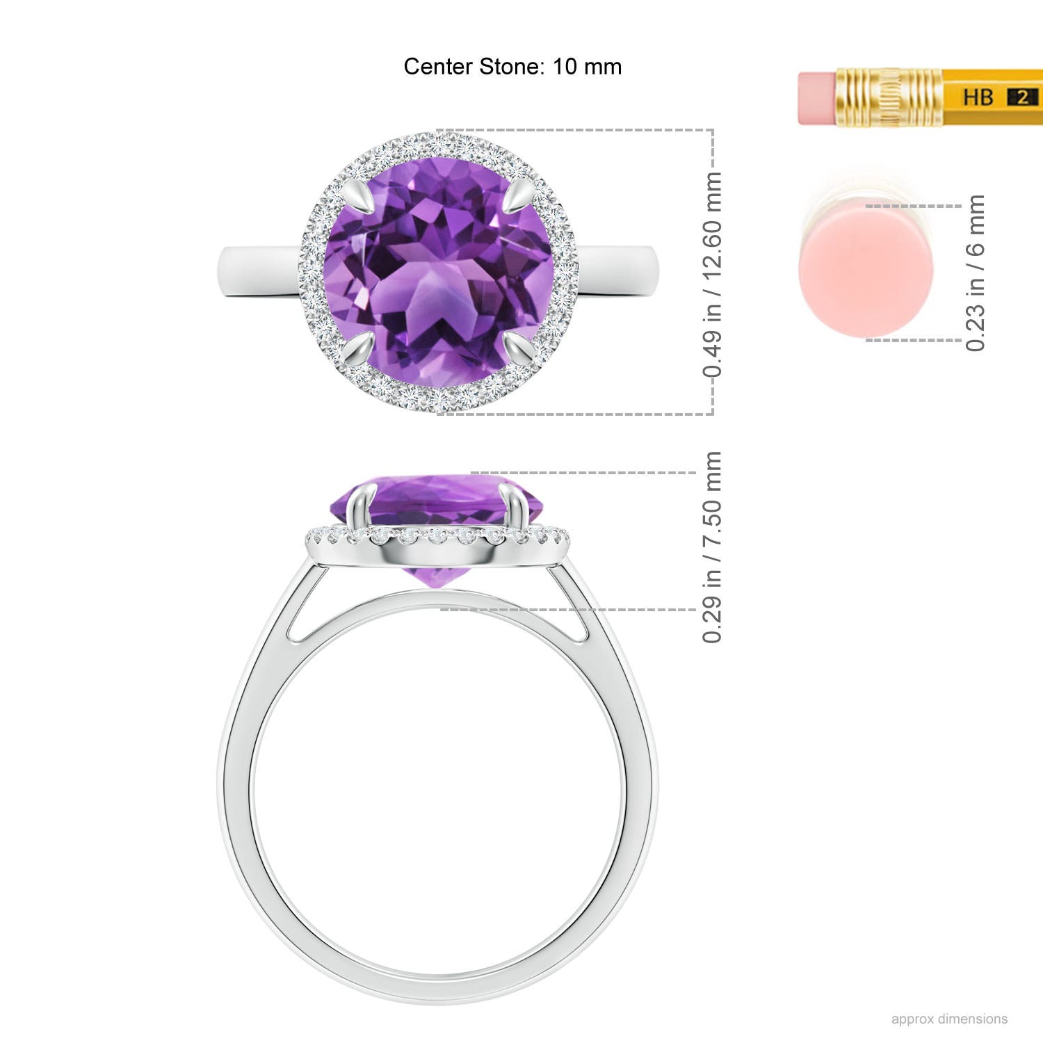 AA - Amethyst / 3.37 CT / 14 KT White Gold