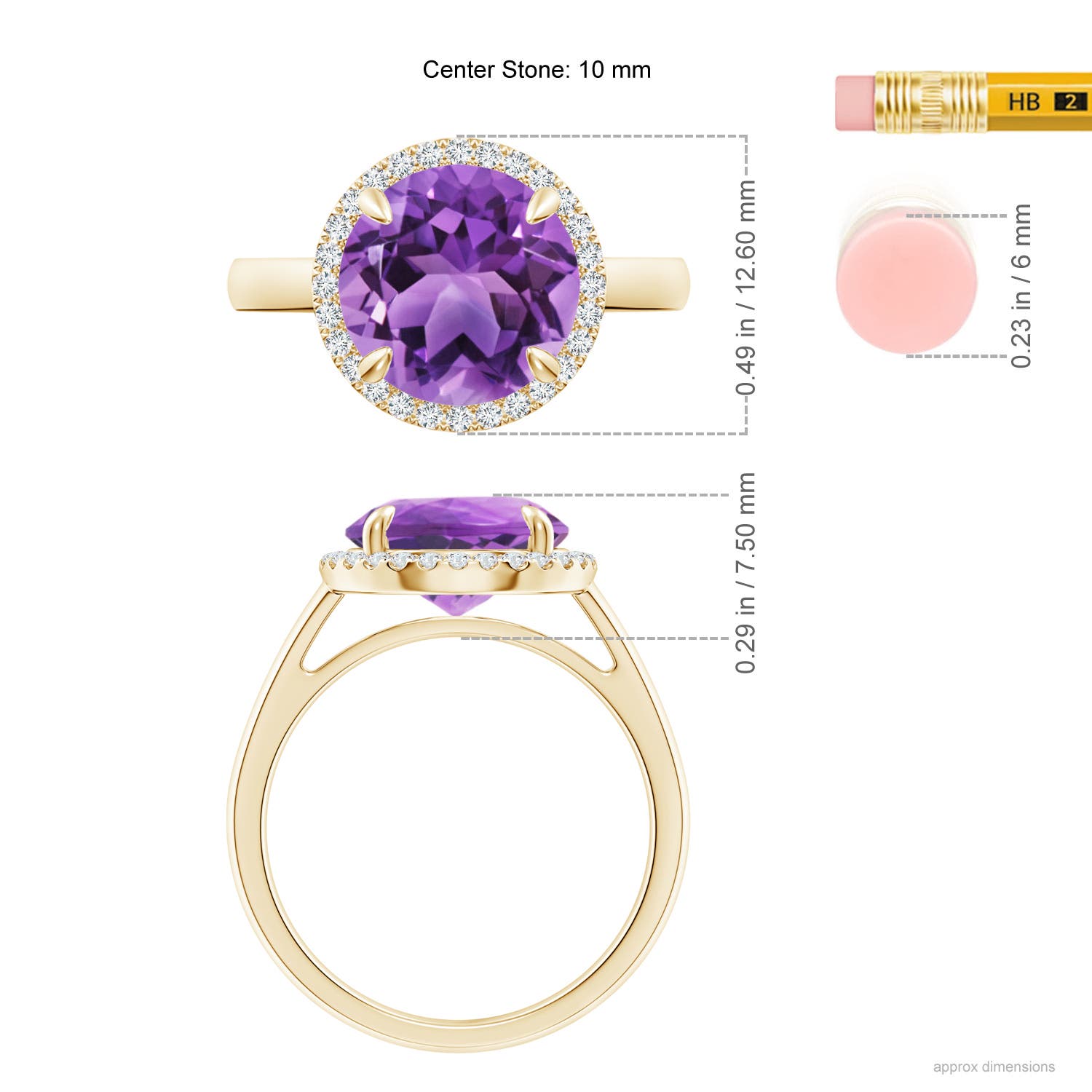 AA - Amethyst / 3.37 CT / 14 KT Yellow Gold