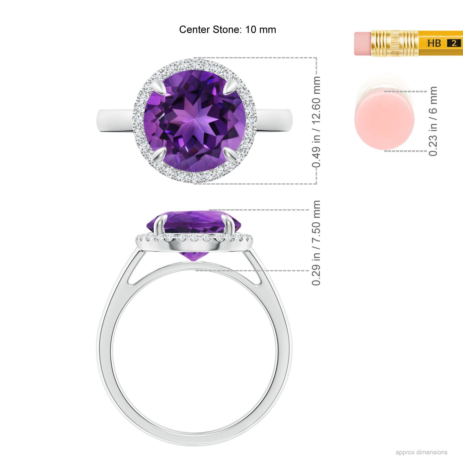 AAAA - Amethyst / 3.37 CT / 14 KT White Gold