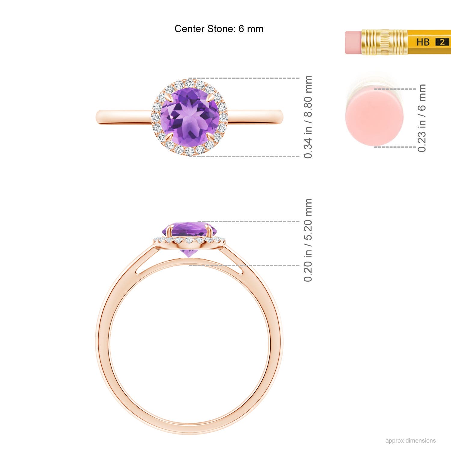 A - Amethyst / 0.9 CT / 14 KT Rose Gold