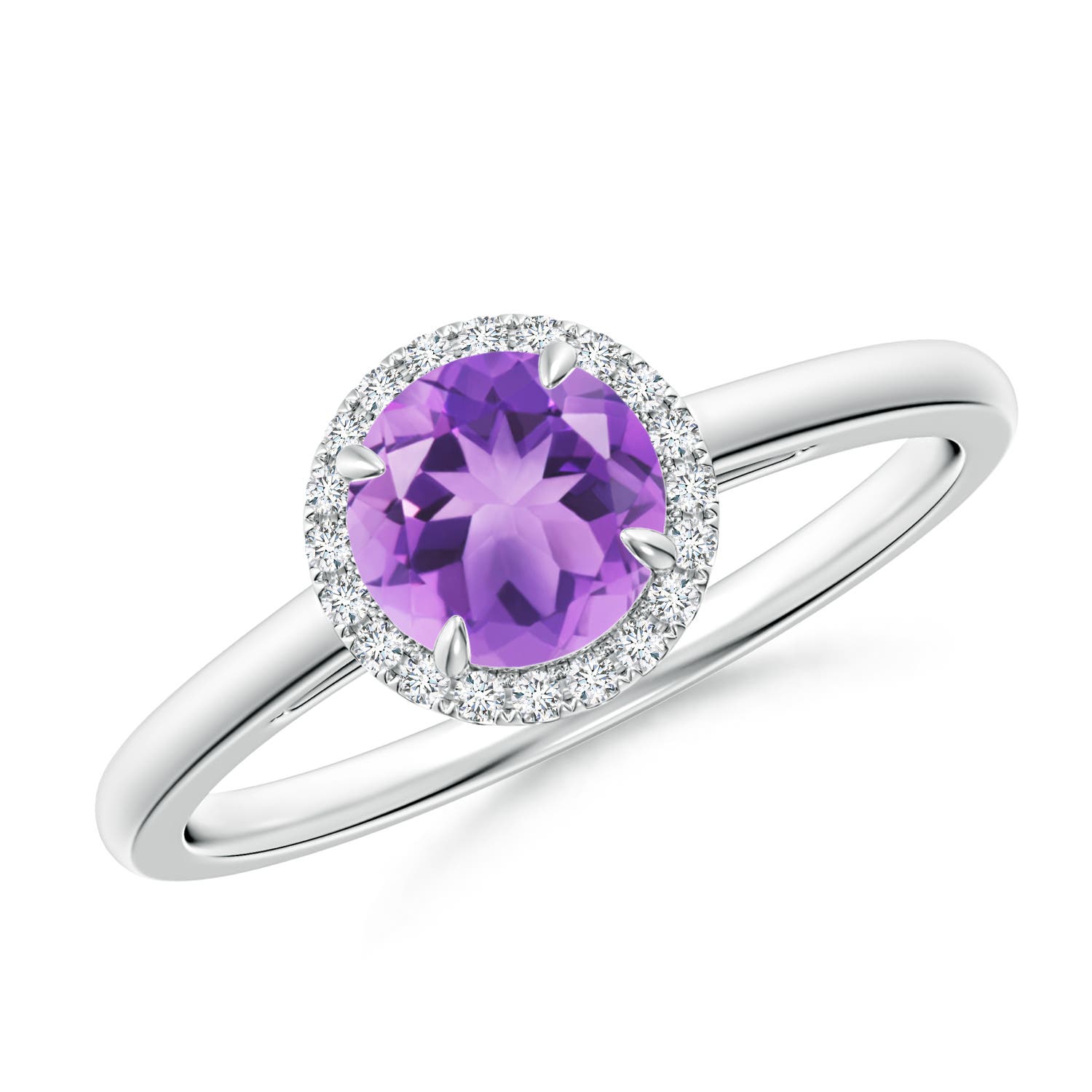 A - Amethyst / 0.9 CT / 14 KT White Gold