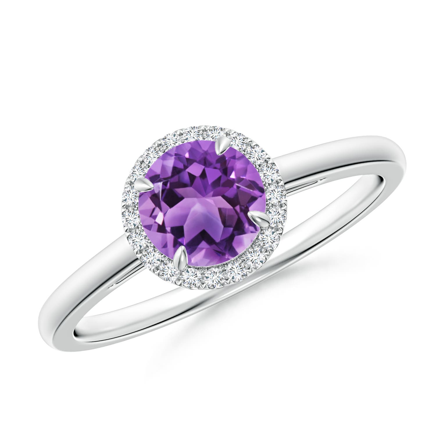 AA - Amethyst / 0.9 CT / 14 KT White Gold