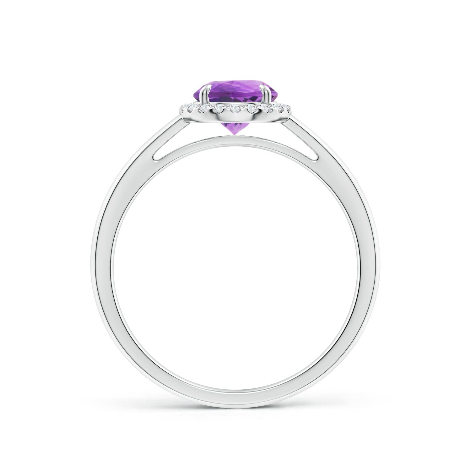 AA - Amethyst / 0.9 CT / 14 KT White Gold