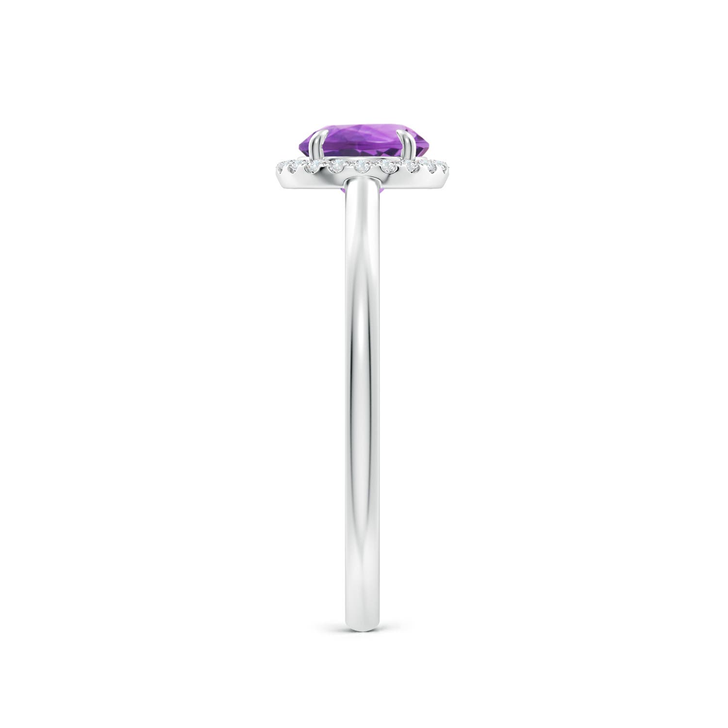 AA - Amethyst / 0.9 CT / 14 KT White Gold