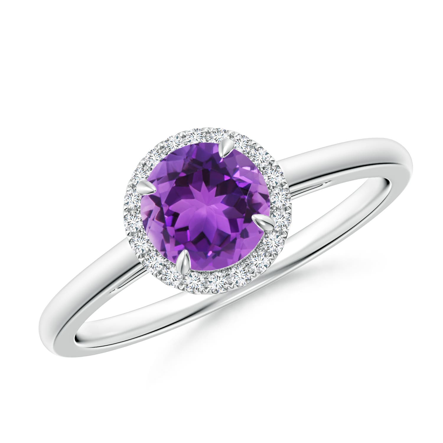 AAA - Amethyst / 0.9 CT / 14 KT White Gold