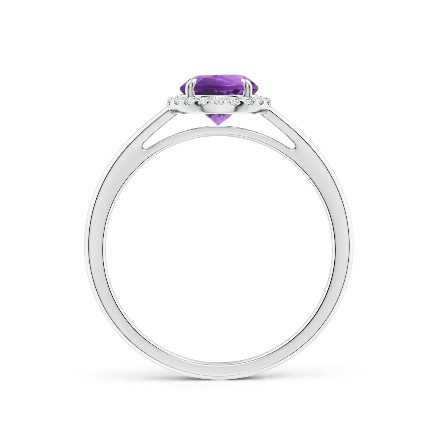 AAA - Amethyst / 0.9 CT / 14 KT White Gold