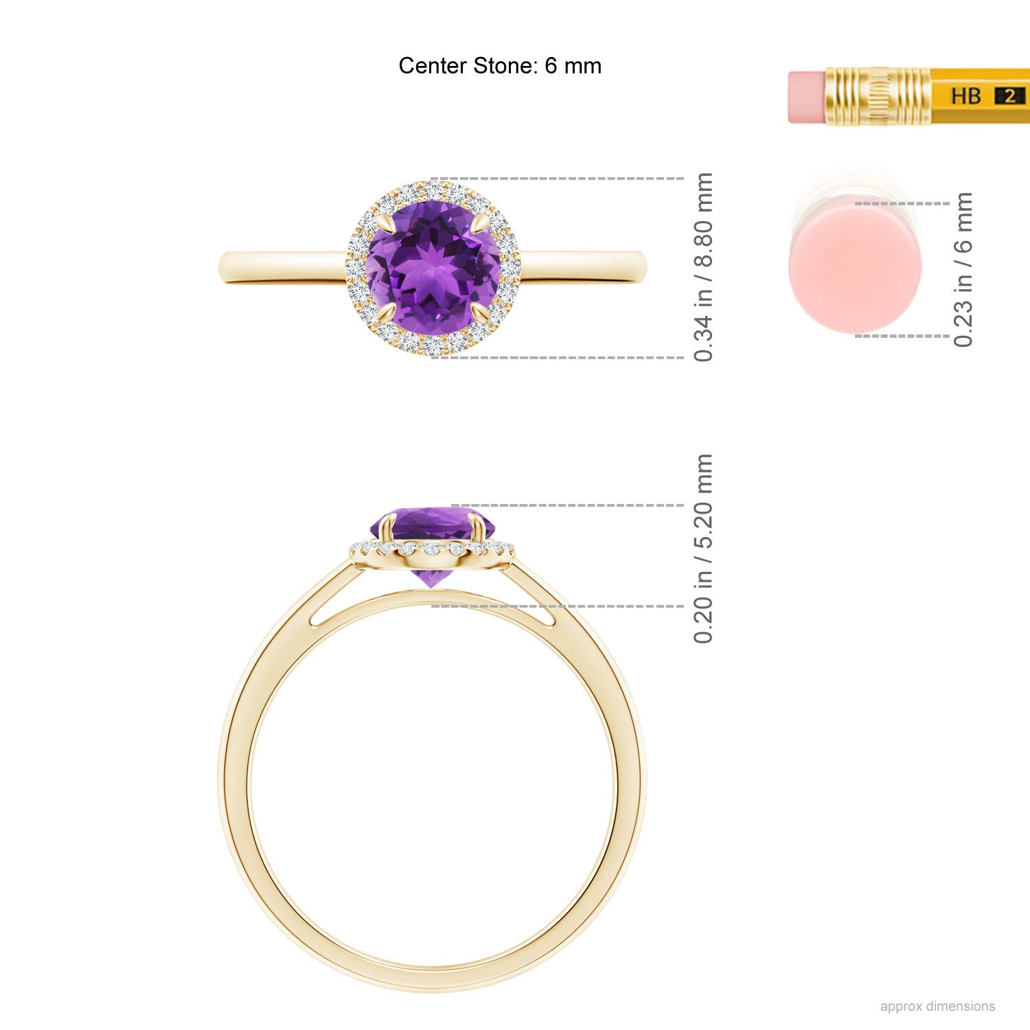 AAA - Amethyst / 0.9 CT / 14 KT Yellow Gold